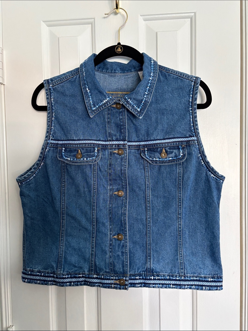 Liz Claiborne Blue Denim Sleeveless Vest